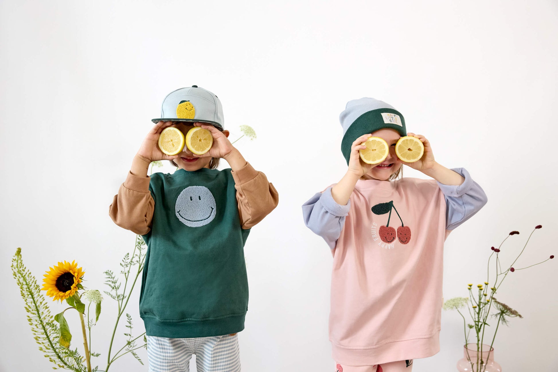 Lässig Lässig - Kids Skater Cap - Lemon light Blue/Dark Green - Pearls & Swines