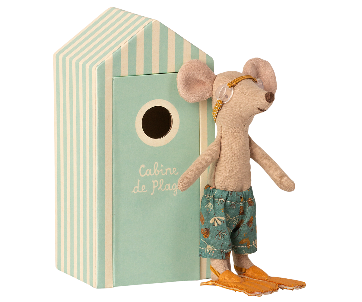 Maileg Maileg Beach Mice - Big brother in Cabin de Plage - Pearls & Swines