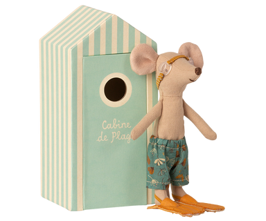 Maileg Maileg Beach Mice - Big brother in Cabin de Plage - Pearls & Swines