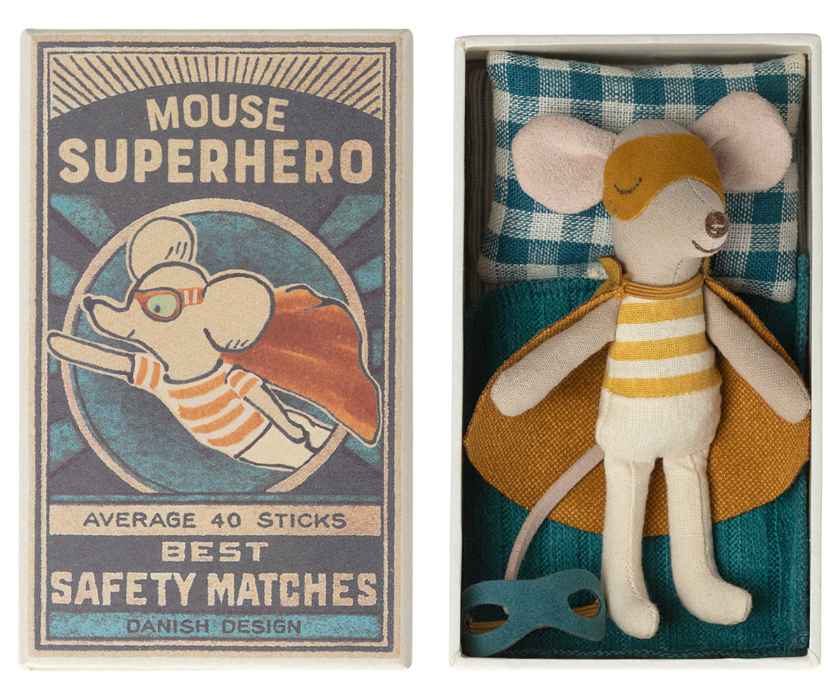 Maileg Maileg - Super Hero - Little Brother in Matchbox - Pearls & Swines