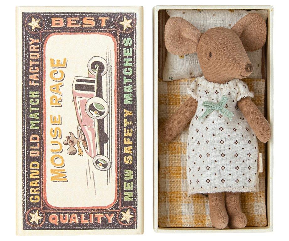 Maileg Maileg - Big Sister Mouse in Matchbox - Pearls & Swines