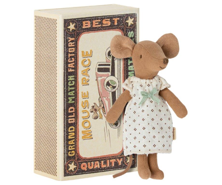 Maileg Maileg - Big Sister Mouse in Matchbox - Pearls & Swines