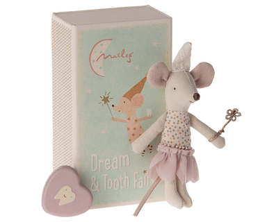 Maileg Maileg - Tooth Fairy Mouse - Little Sister in Matchbox - Pearls & Swines