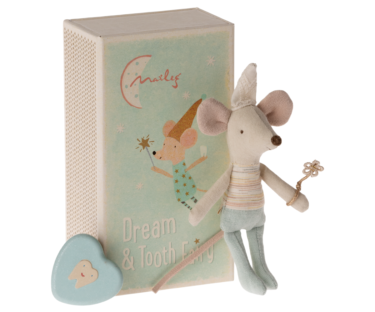 Maileg Maileg - Tooth Fairy Mouse - Little Brother in Matchbox - Pearls & Swines