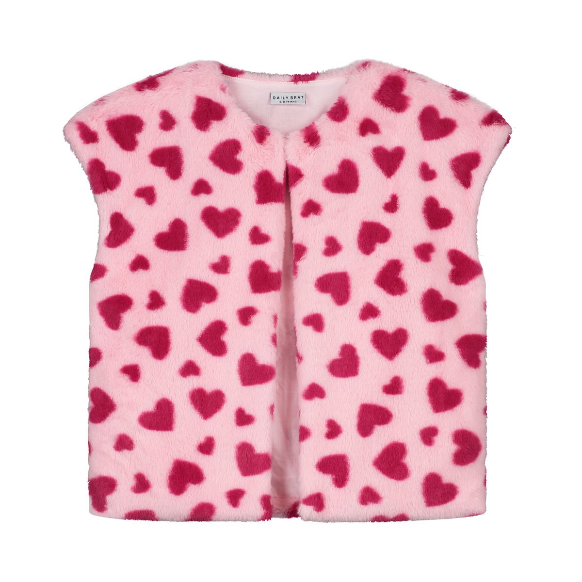 Daily Brat Daily Brat - Heart Crush Teddy Vest - Soft Pink - Pearls & Swines