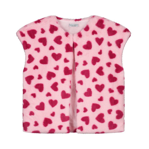 Daily Brat Daily Brat - Heart Crush Teddy Vest - Soft Pink - Pearls & Swines