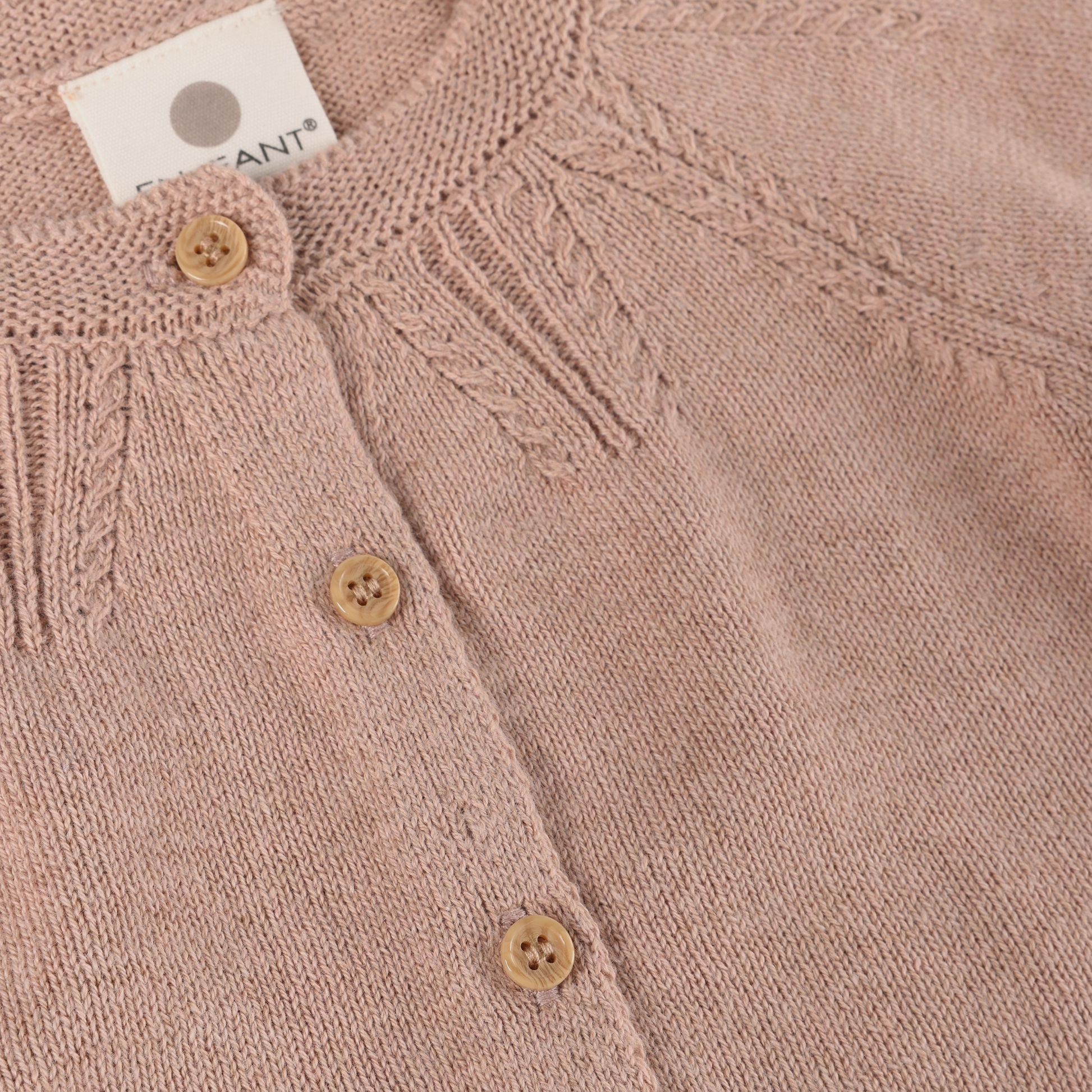 Enfant Enfant - Cardigan Knit - Adobe Rose - Pearls & Swines