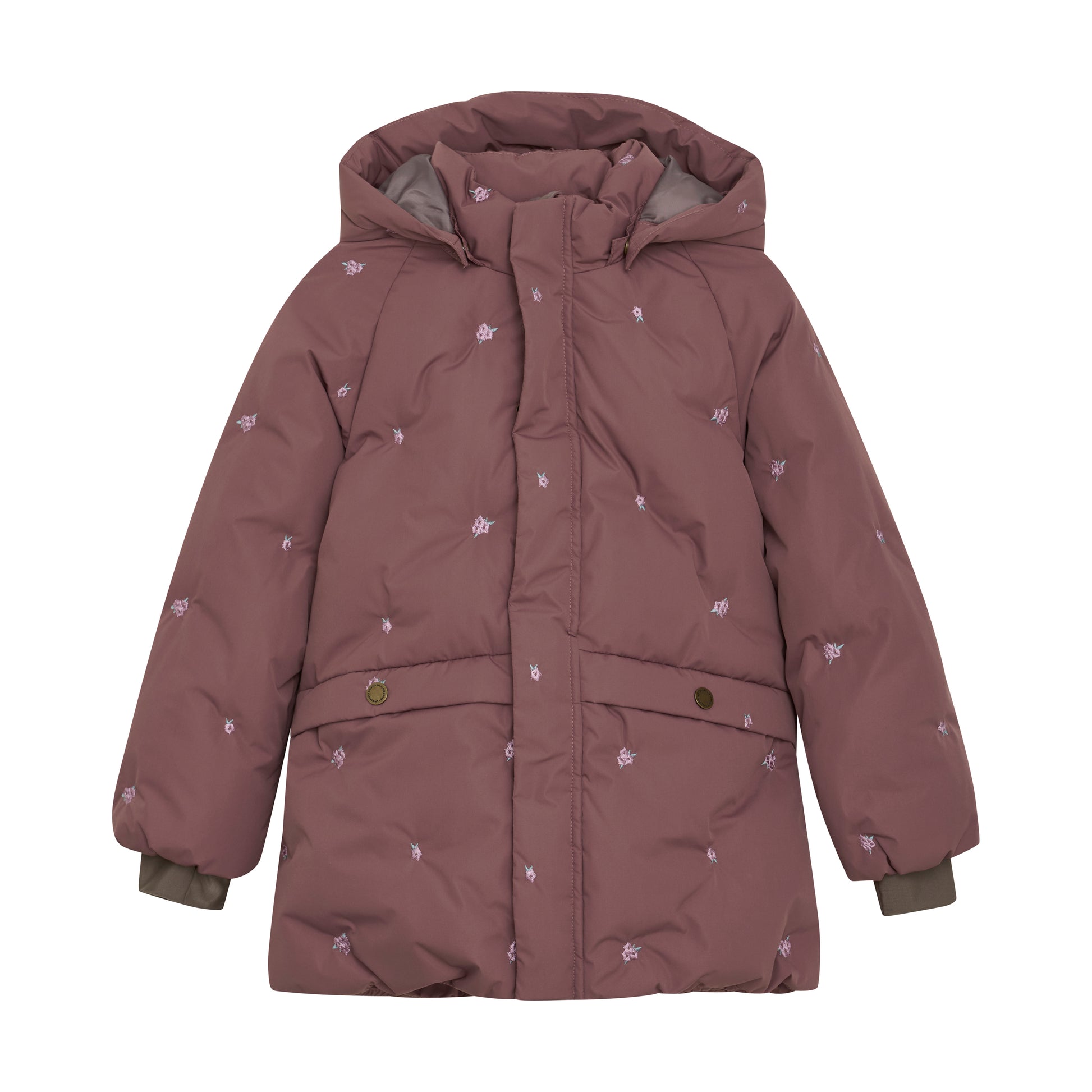 Enfant Enfant - Jacket Puffer W. Embroidery - Rose Taupe - Pearls & Swines
