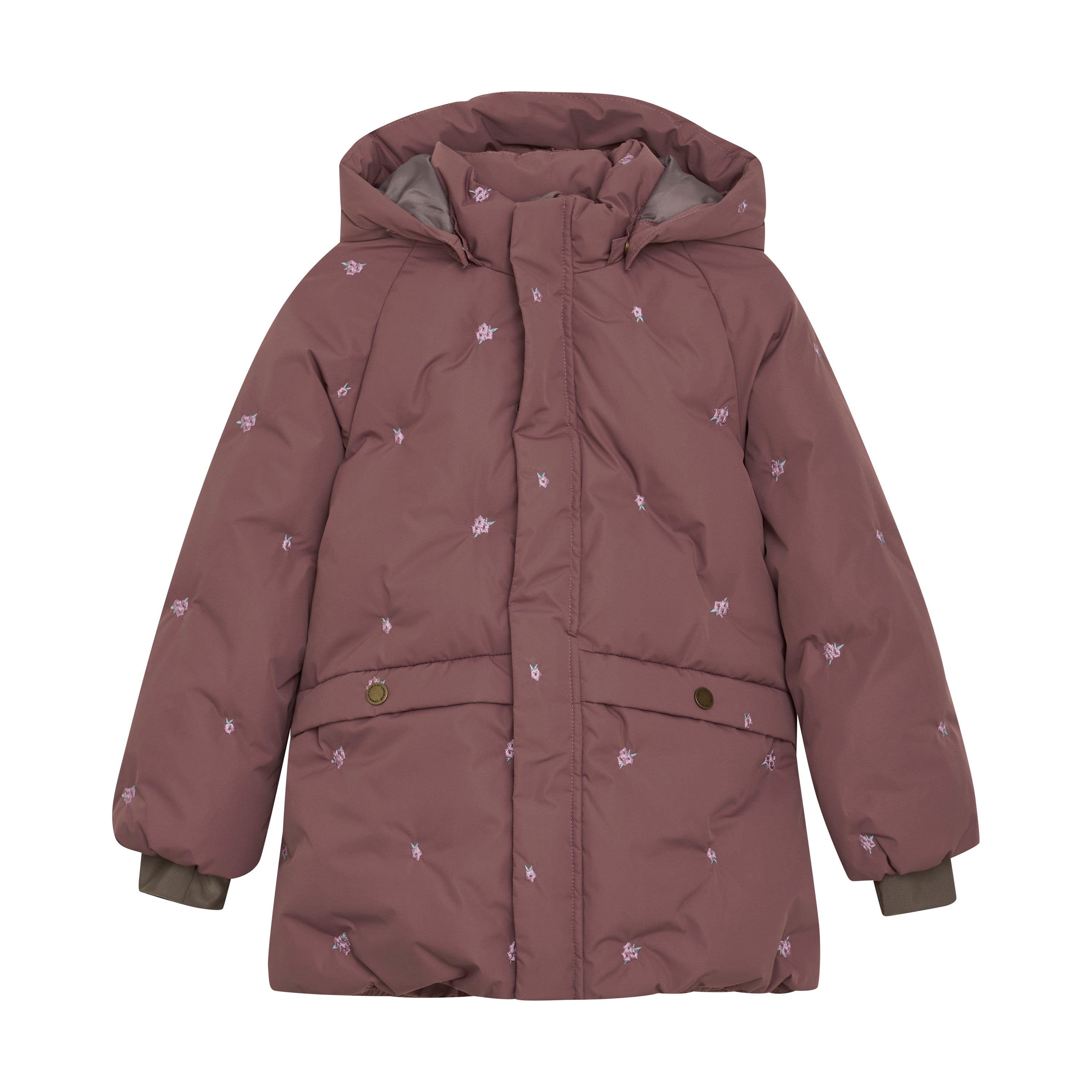 Enfant Enfant - Jacket Puffer W. Embroidery - Rose Taupe - Pearls & Swines