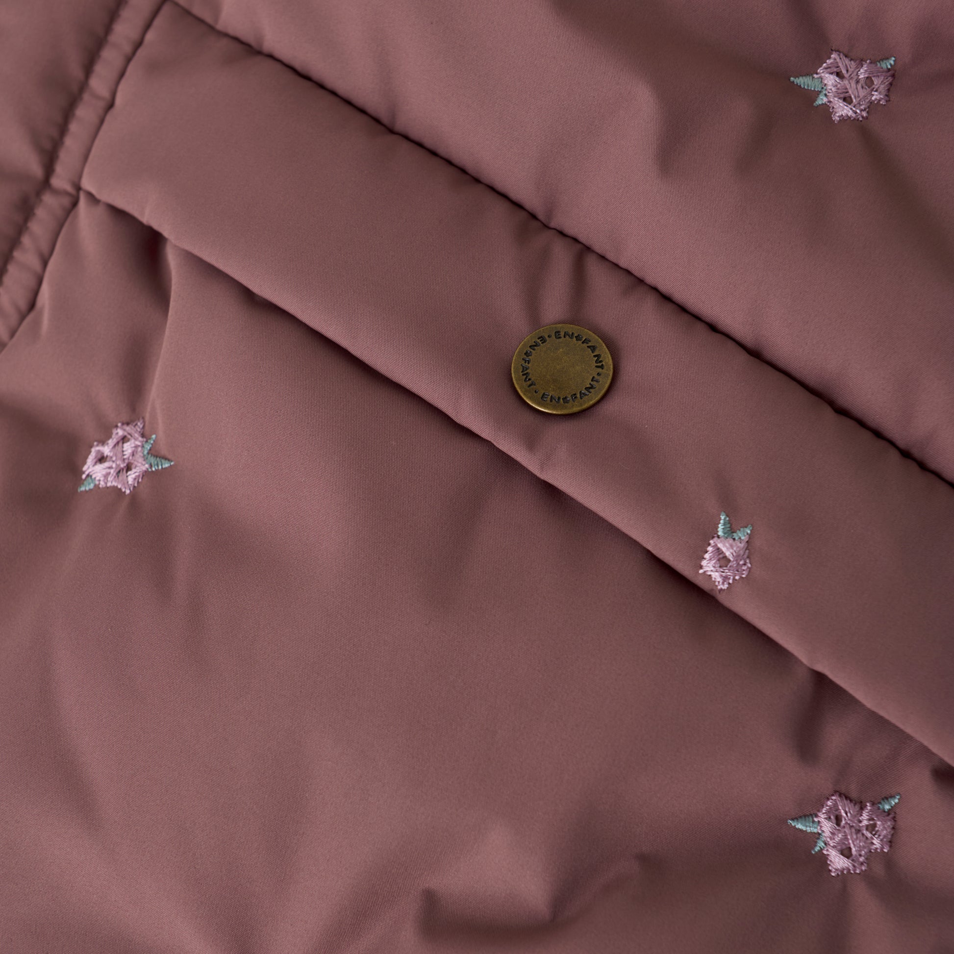 Enfant Enfant - Jacket Puffer W. Embroidery - Rose Taupe - Pearls & Swines