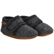 Enfant Enfant - Baby Wool Slippers - Dark Grey Melange - Pearls & Swines