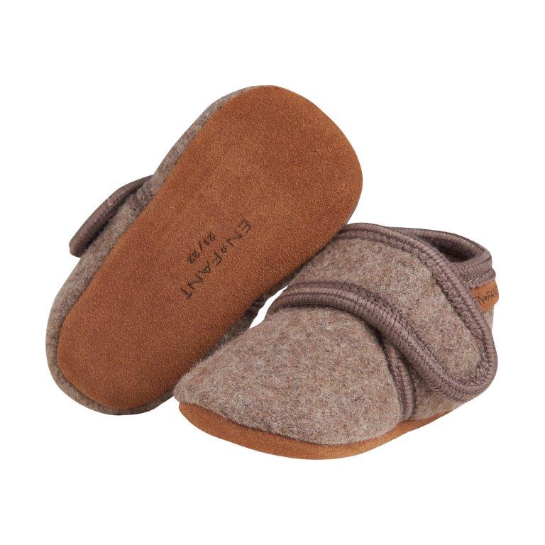 Enfant Enfant - Baby Wool Slippers - Walnut - Pearls & Swines