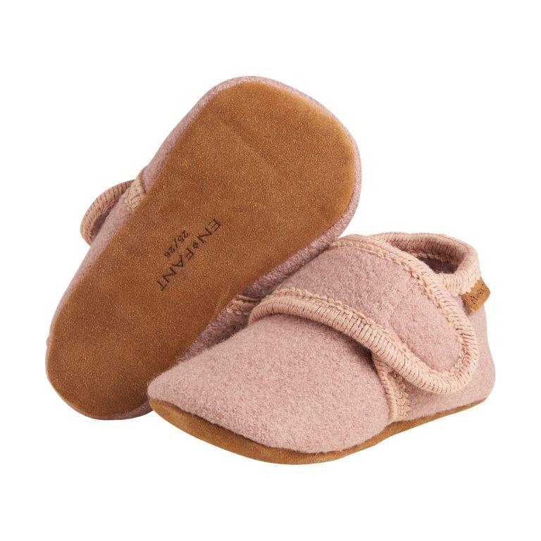 Enfant Enfant - Baby Wool Slippers - Bark - Pearls & Swines