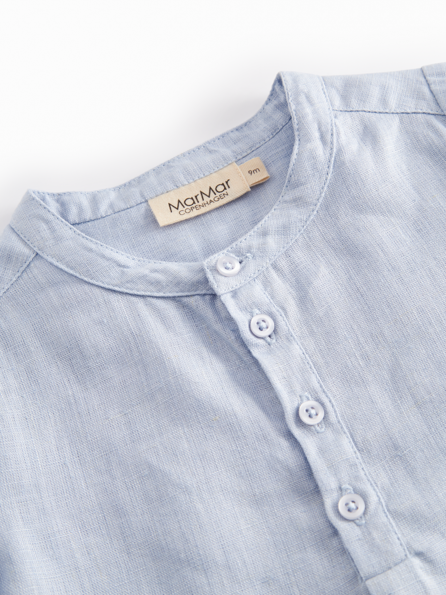 MarMar Copenhagen MarMar Copenhagen - Totoro Linnen Tops - Blue Mist - Pearls & Swines