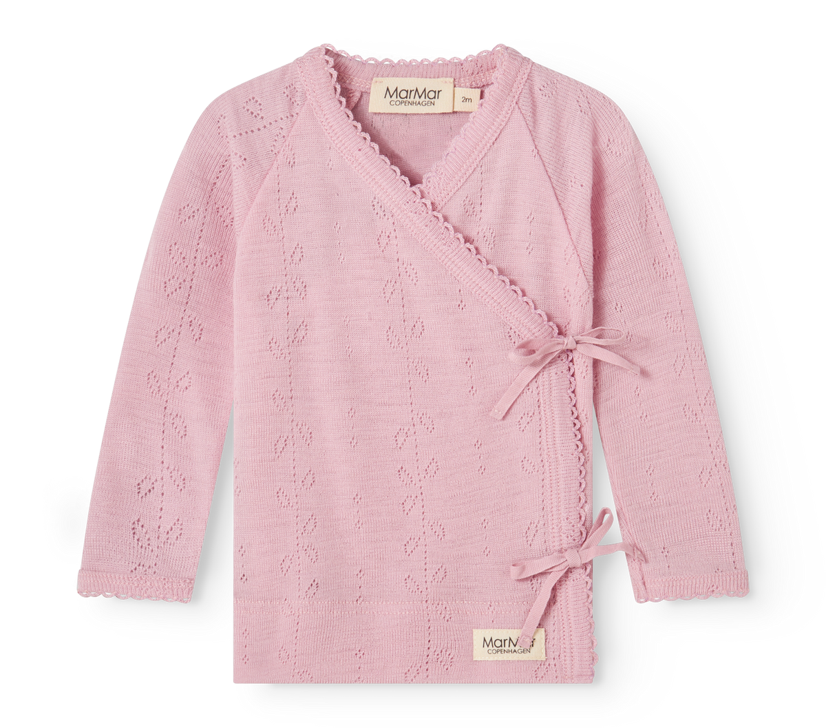 MarMar Copenhagen MarMar Copenhagen - Tuti Wrap Wool Pointelle Newborn - Soft Berry - Pearls & Swines
