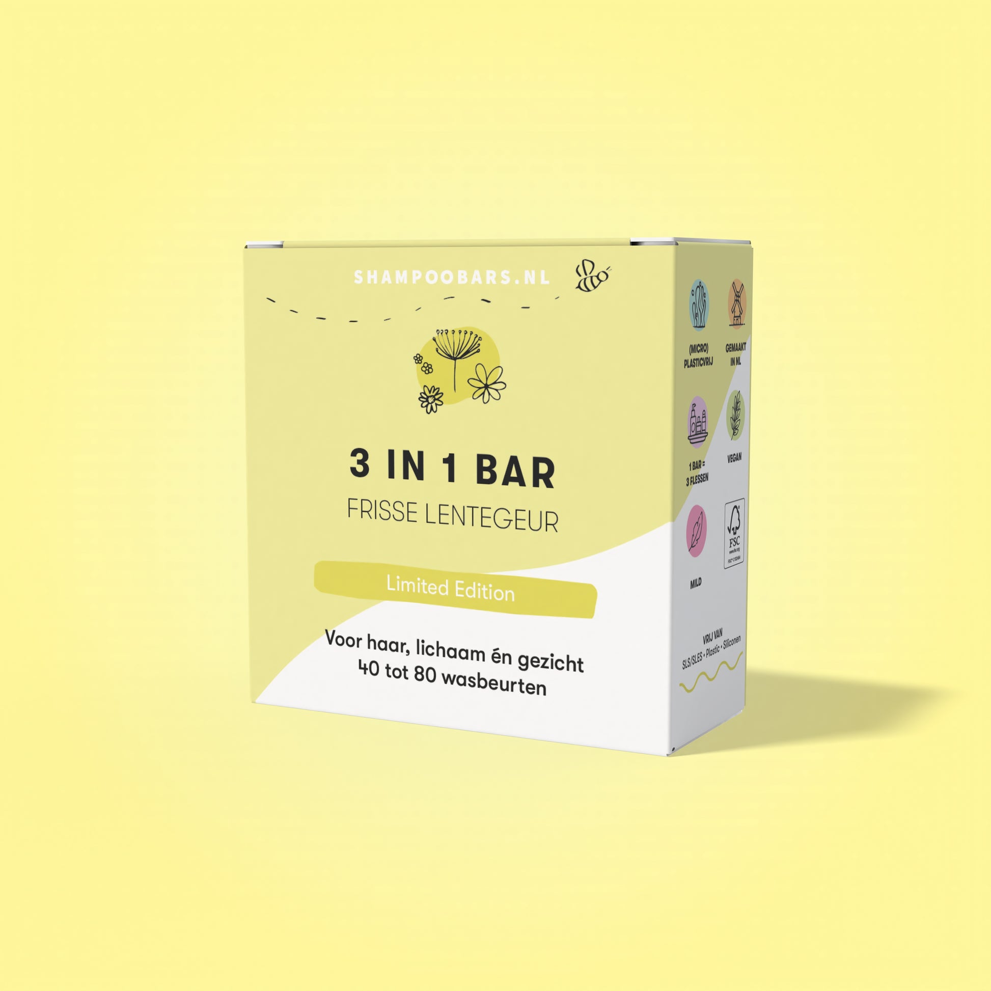 Shampoobars Shampoobars - 3 in 1 bar - Frisse Lentegeur - Pearls & Swines