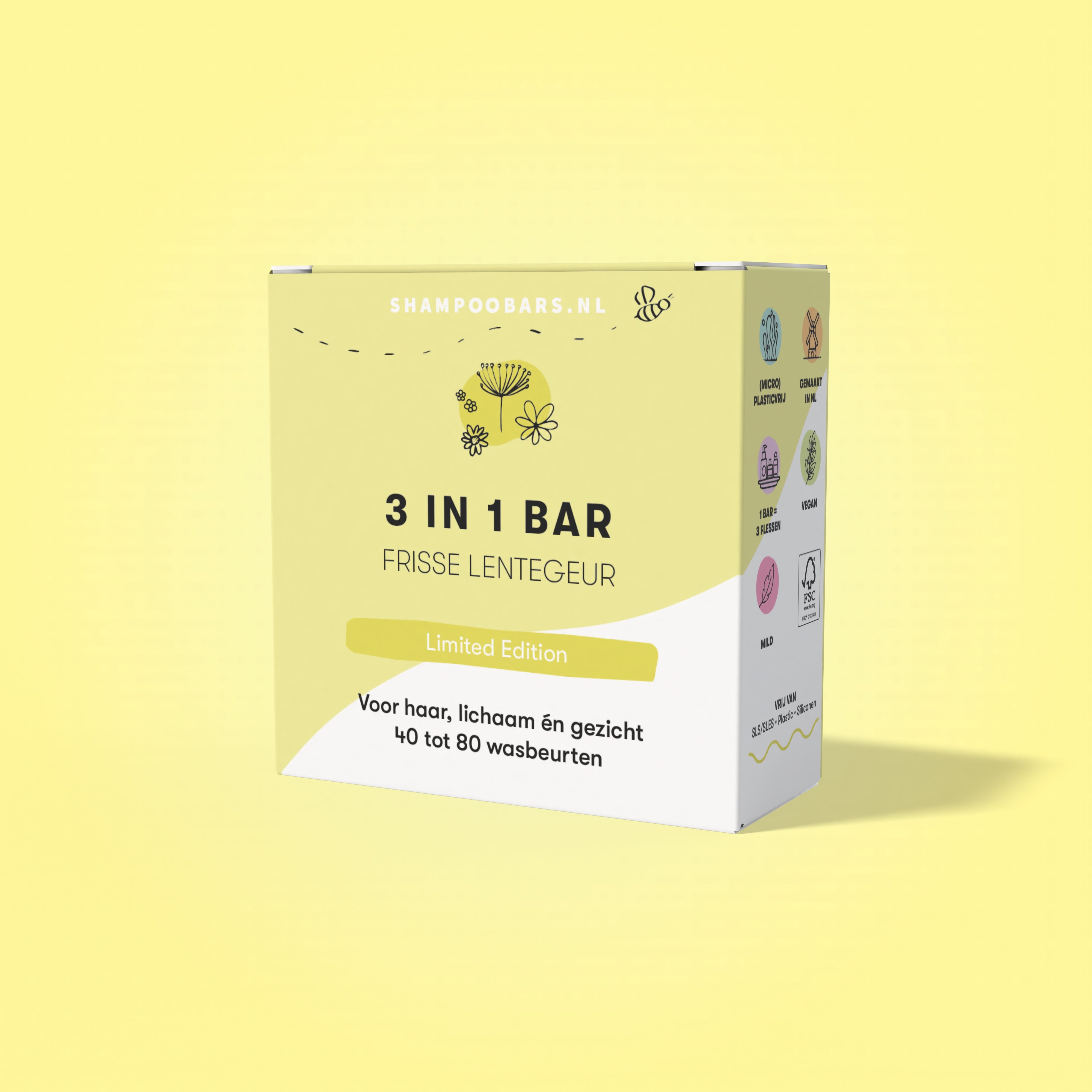 Shampoobars Shampoobars - 3 in 1 bar - Frisse Lentegeur - Pearls & Swines