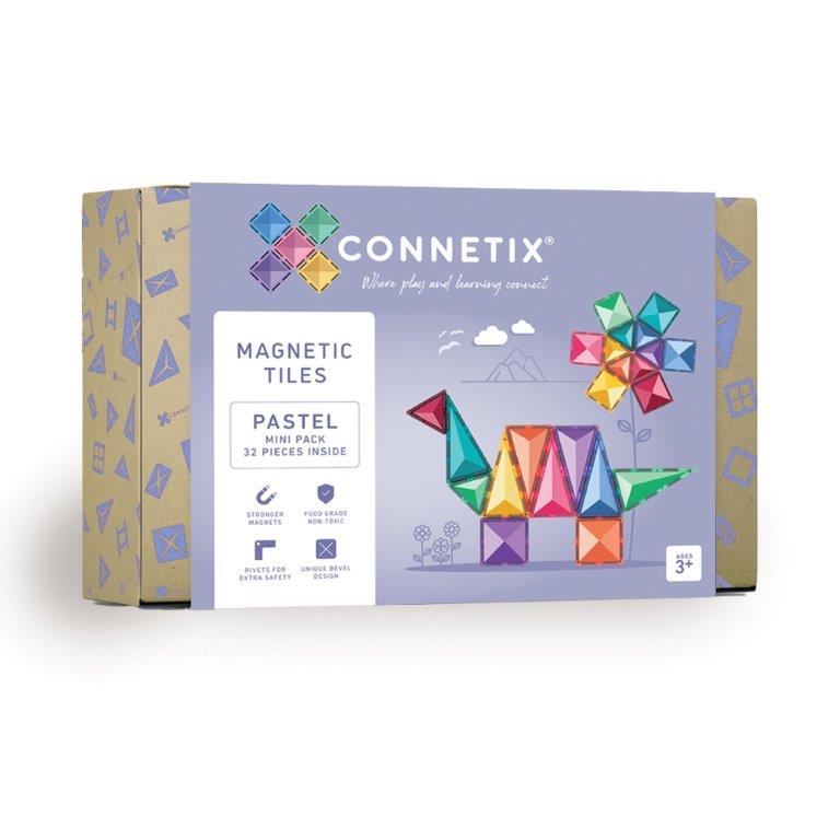 Connetix Tiles Connetix Tiles - Pastel Mini - Pack 32 pc - Pearls & Swines
