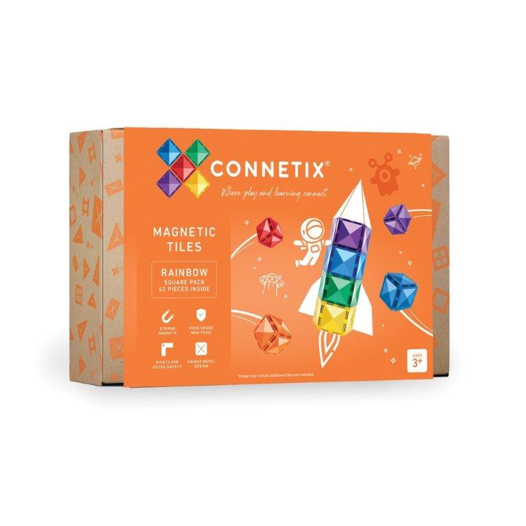 Connetix Tiles Connetix Tiles - Rainbow Square - Pack 42 pc - Pearls & Swines