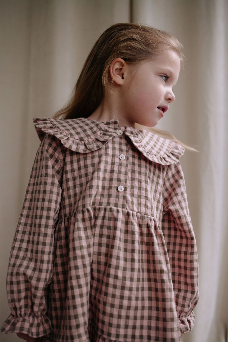Daily Brat Daily Brat - Snugglepuff Heart Dress - Rose - Pearls & Swines