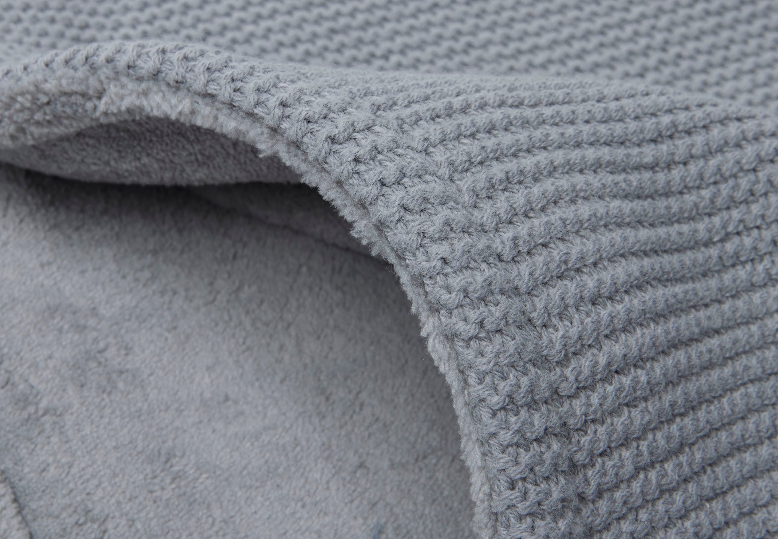Jollein Jollein - Blanket Cradle Basic Knit Stone - Grey/Coral Fleece - Pearls & Swines
