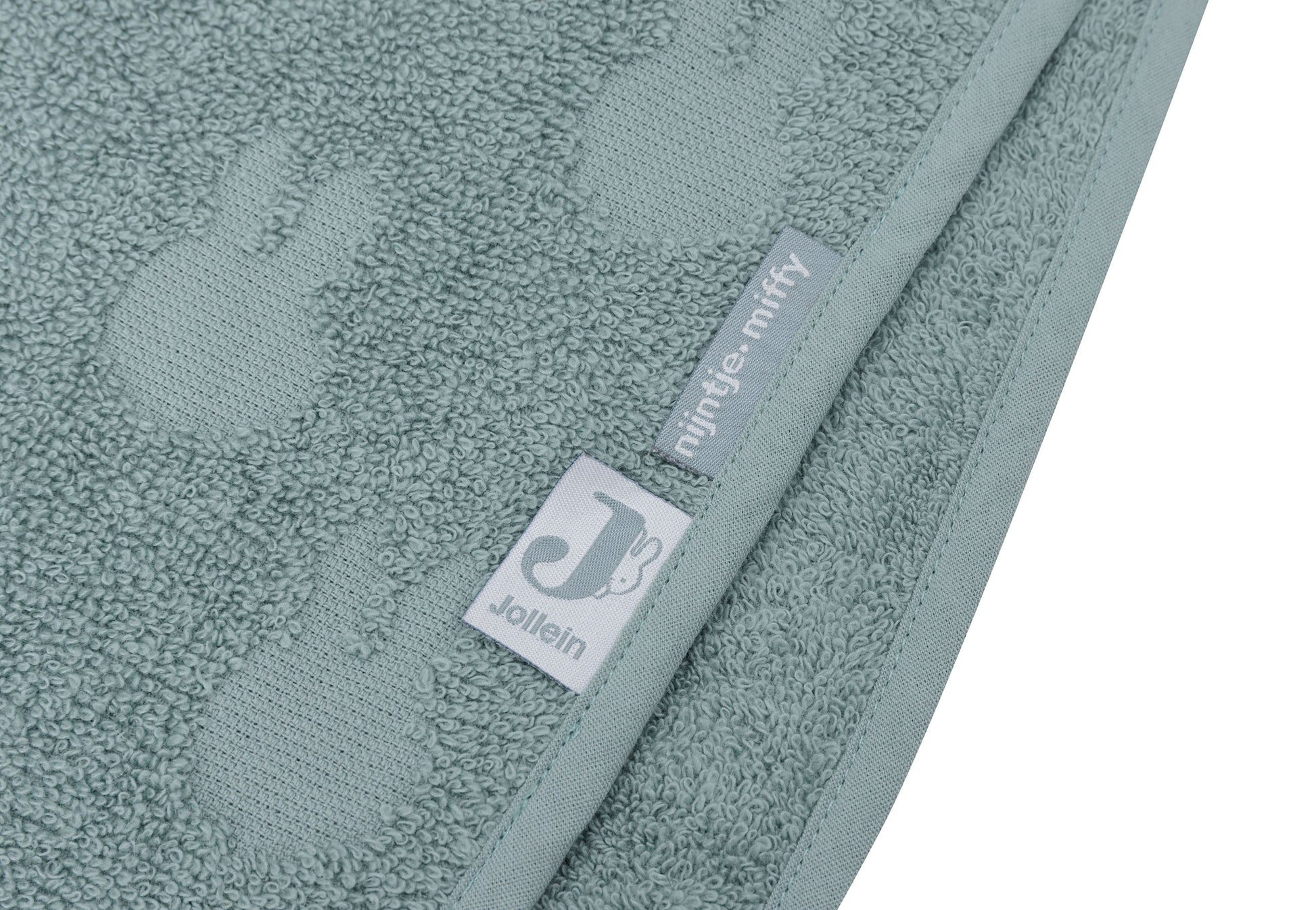 Jollein Jollein - Bath Poncho - Terry Miffy Jacquard - Sea Green - Pearls & Swines