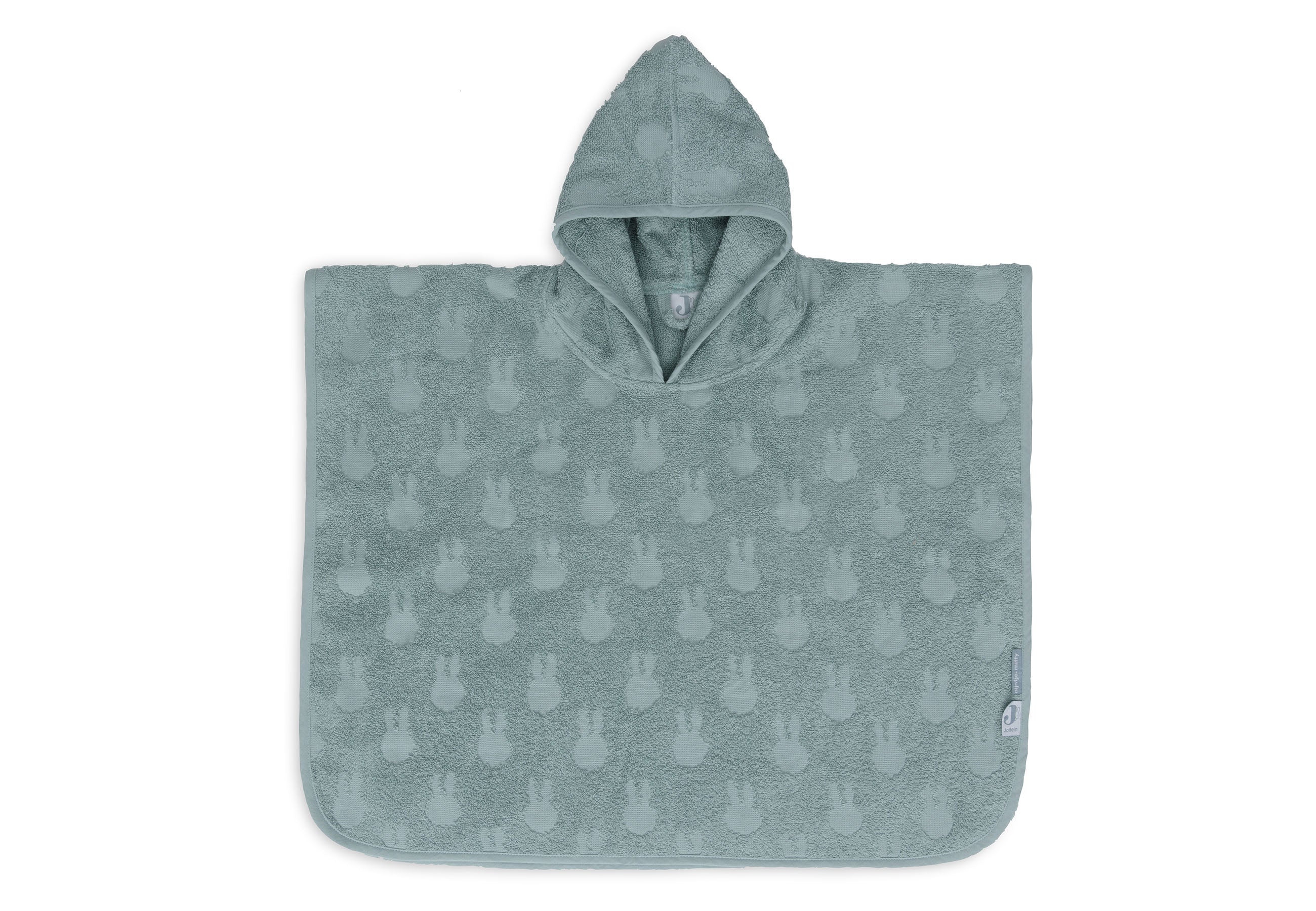 Jollein Jollein - Bath Poncho - Terry Miffy Jacquard - Sea Green - Pearls & Swines
