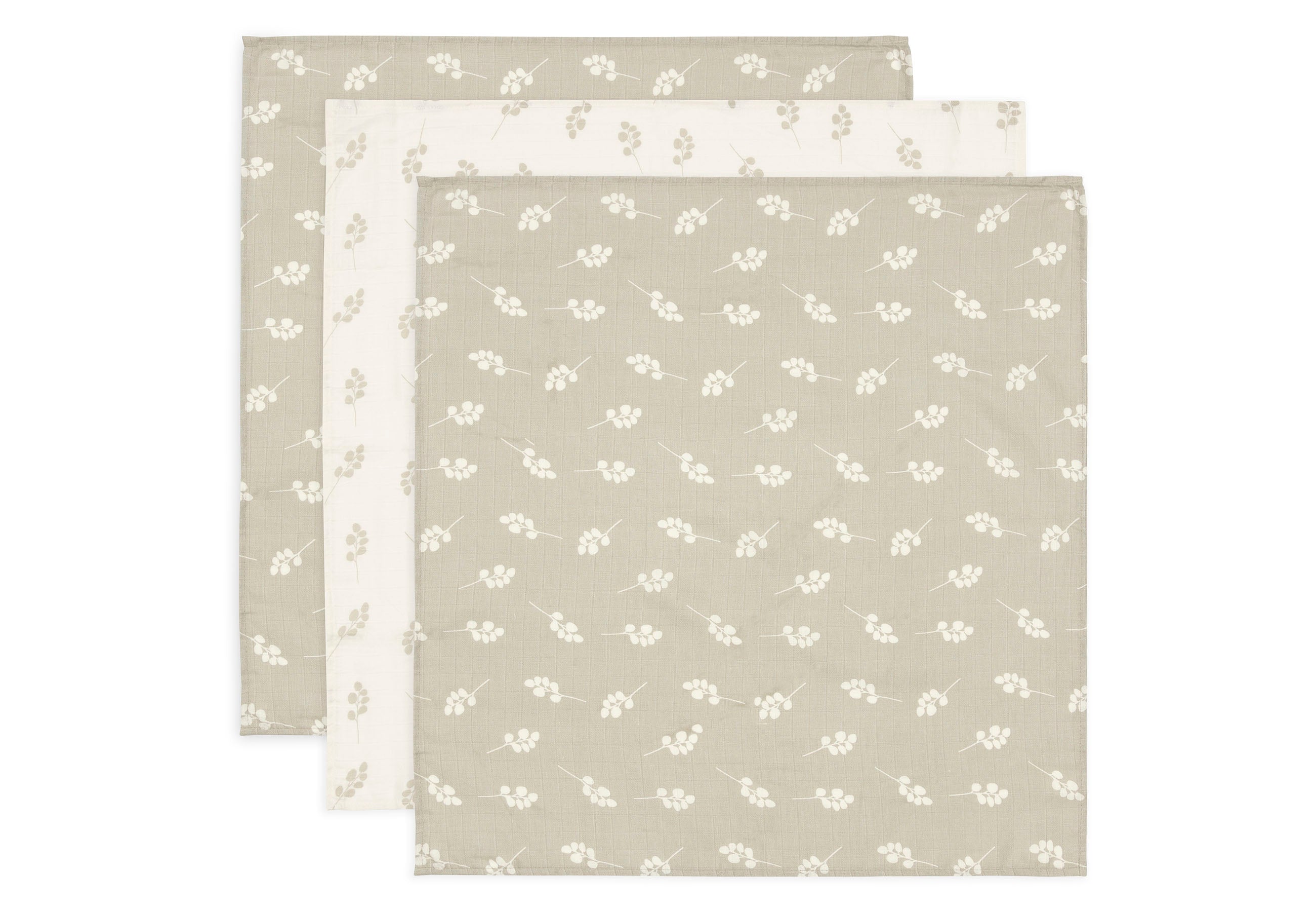 Jollein Jollein - Cloth Muslin - Twig Olive Green - 3 Pack - Pearls & Swines