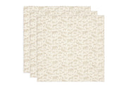 Jollein Jollein - Cloth Muslin - Animals Nougat - 3 Pack - Pearls & Swines