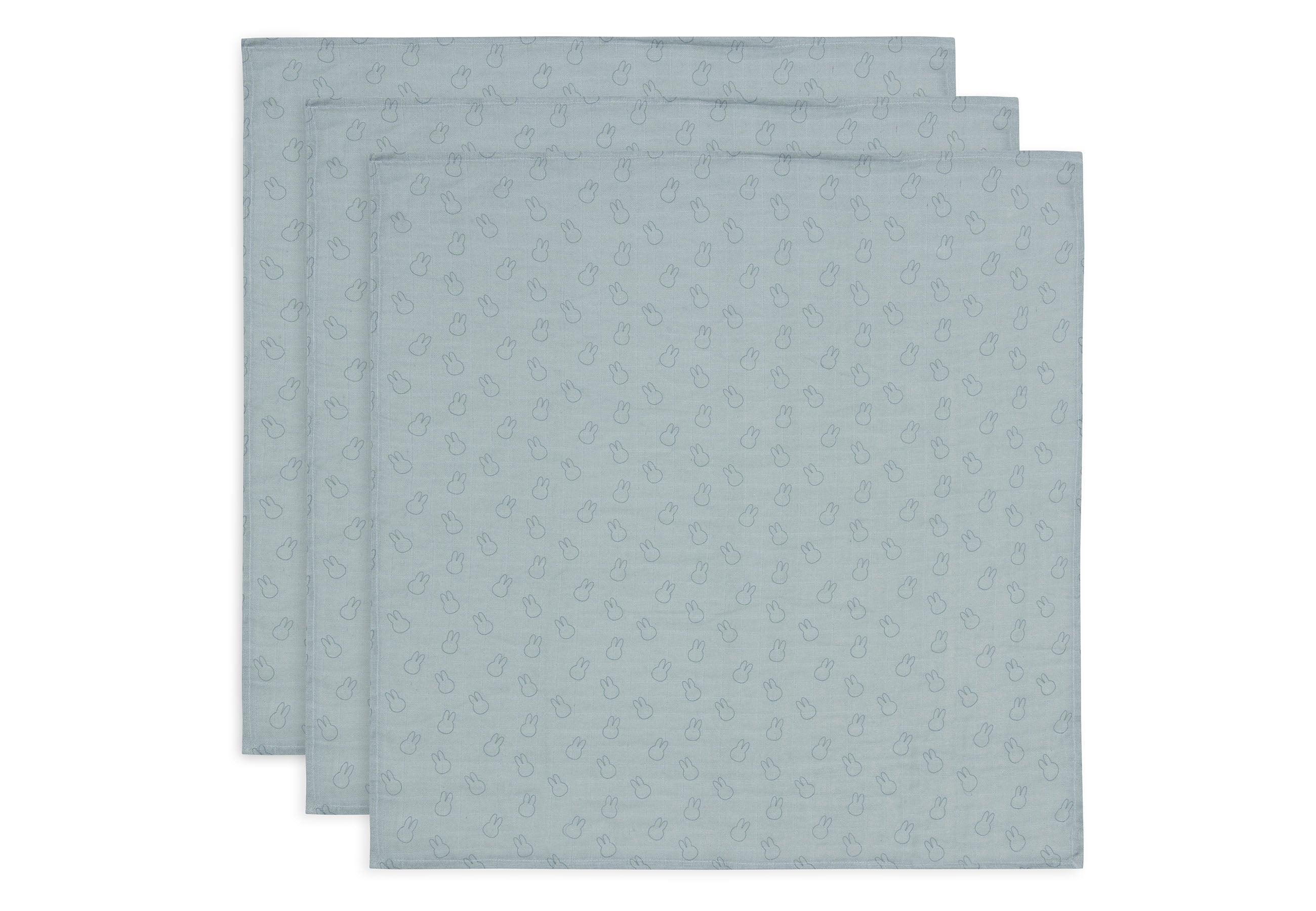 Jollein Jollein Cloth Muslin 70x70cm Miffy Silhouettes - Sea Green - 3 Pack - Pearls & Swines