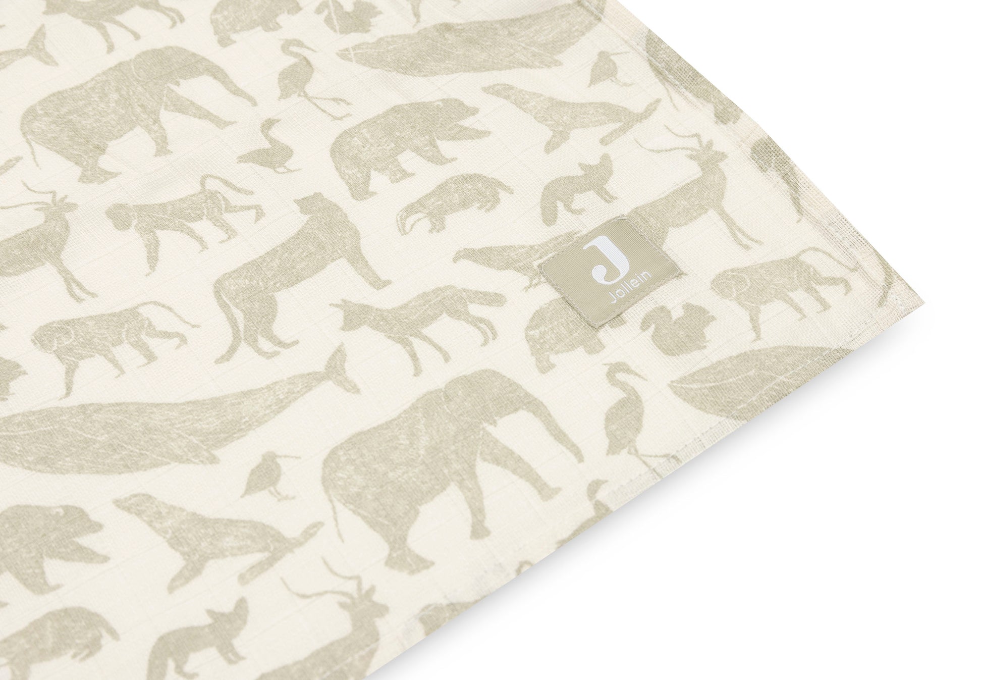Jollein Jollein - Swaddle Muslin - Animals Olive Green - 2 pack - Pearls & Swines