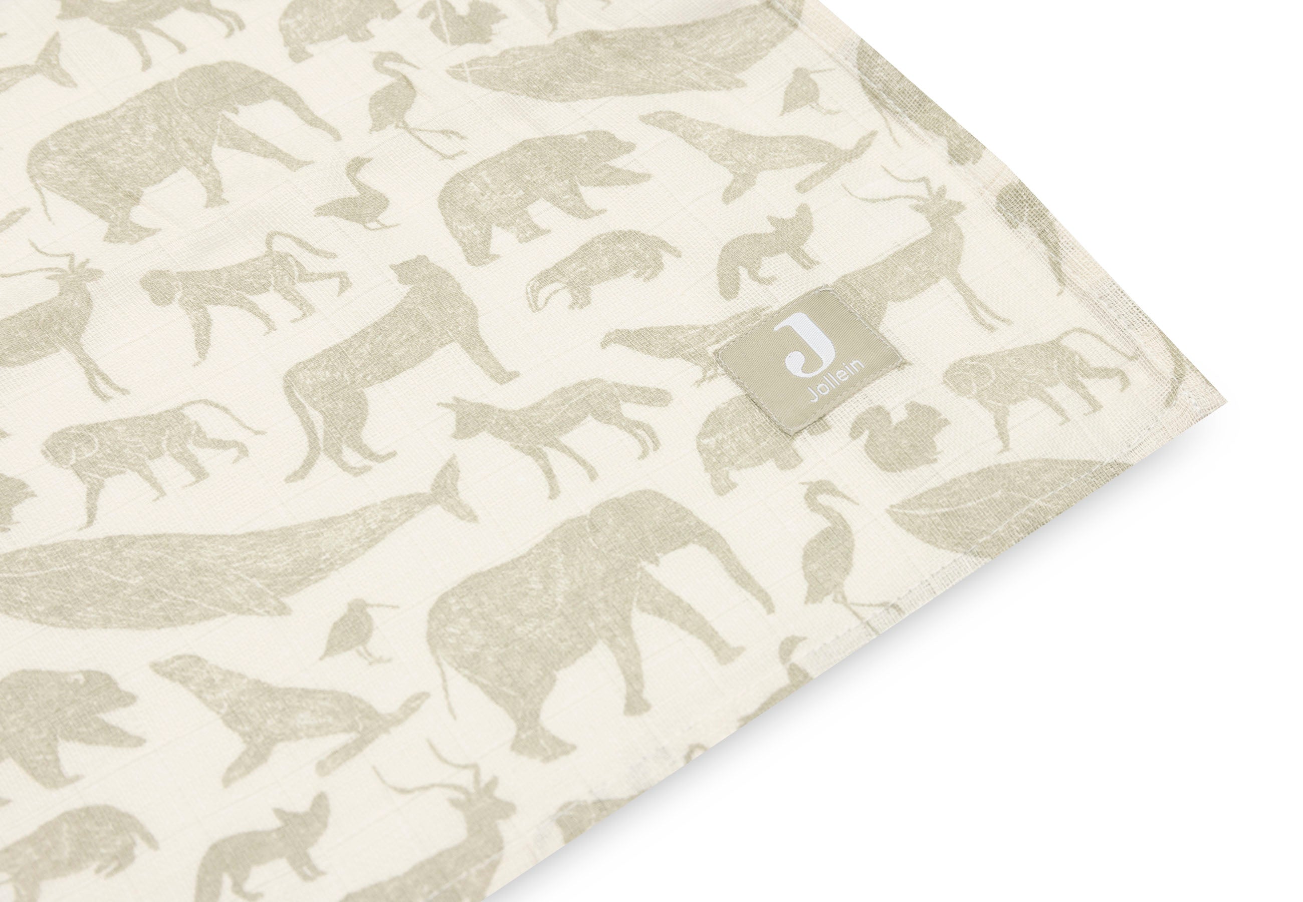 Jollein Jollein - Swaddle Muslin - Animals Olive Green - 2 pack - Pearls & Swines