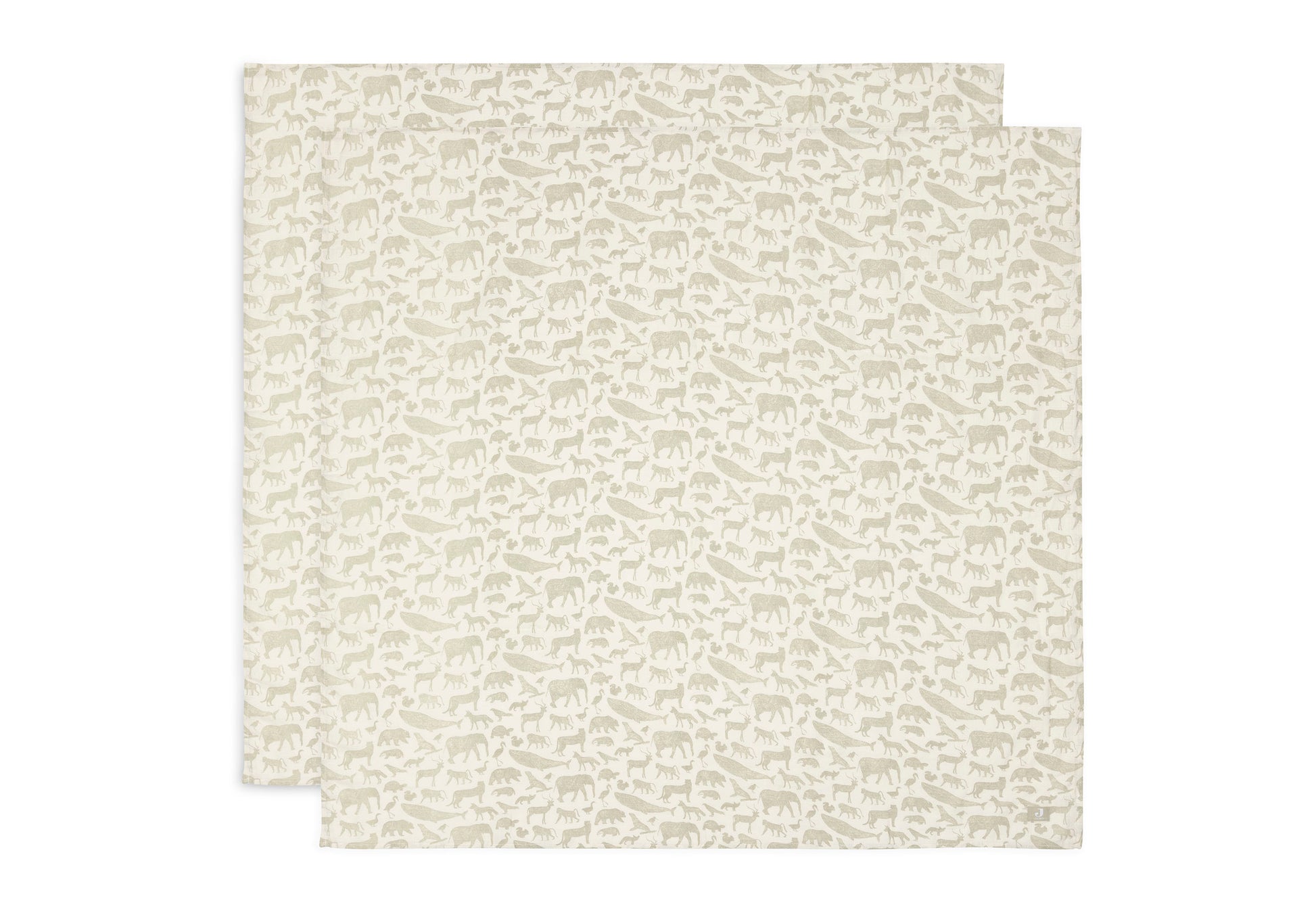 Jollein Jollein - Swaddle Muslin - Animals Olive Green - 2 pack - Pearls & Swines