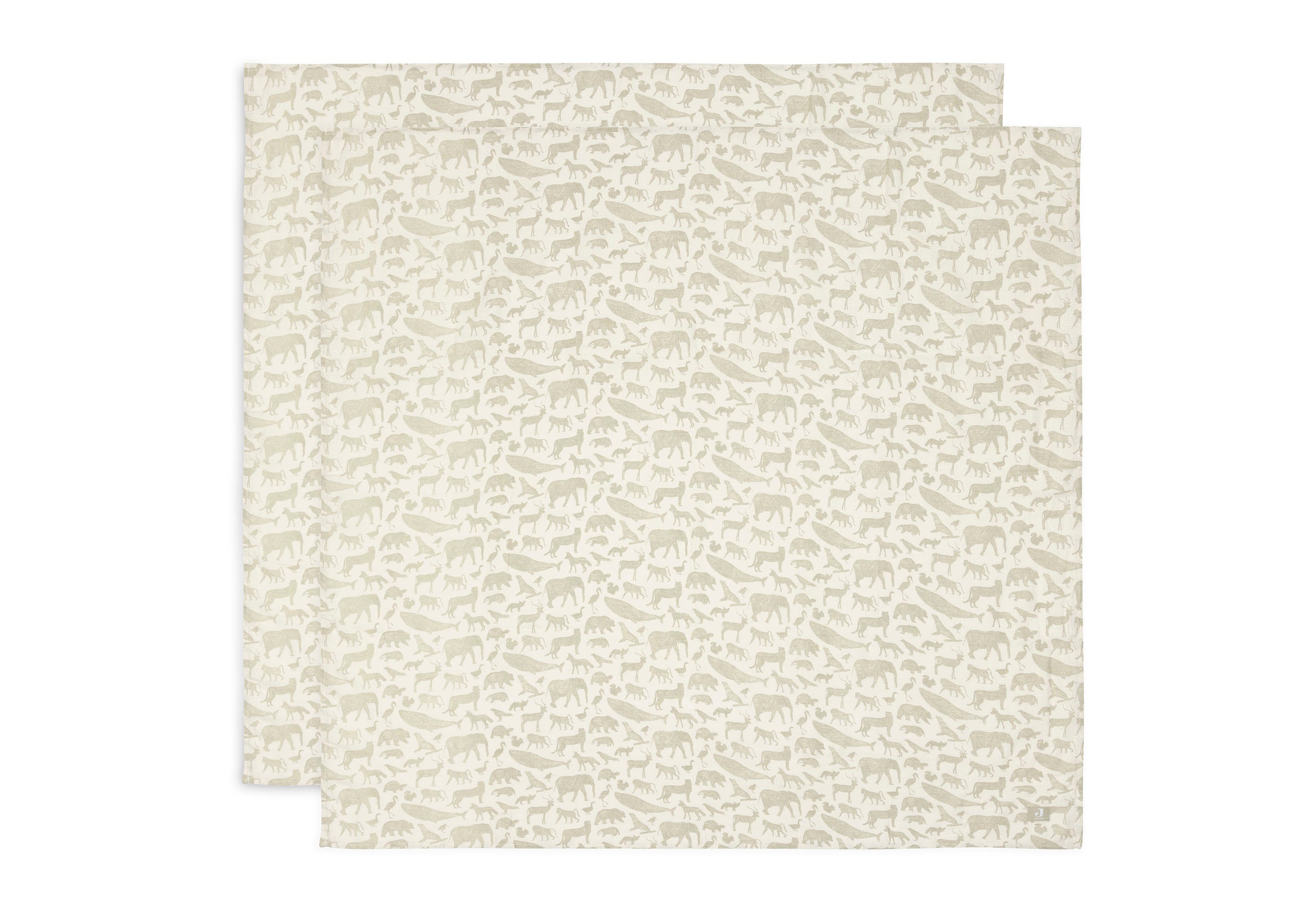 Jollein Jollein - Swaddle Muslin - Animals Olive Green - 2 pack - Pearls & Swines