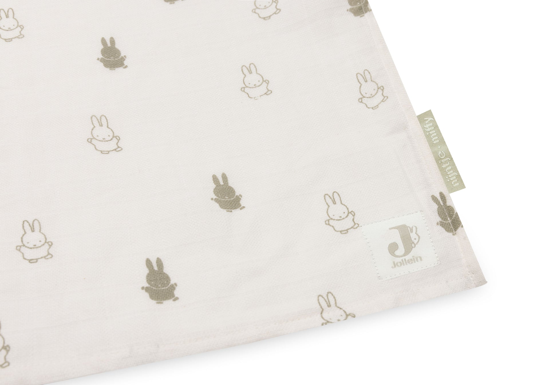 Jollein Jollein - Swaddle Muslin - Happy Miffy Olive Green - 2 Pack - Pearls & Swines