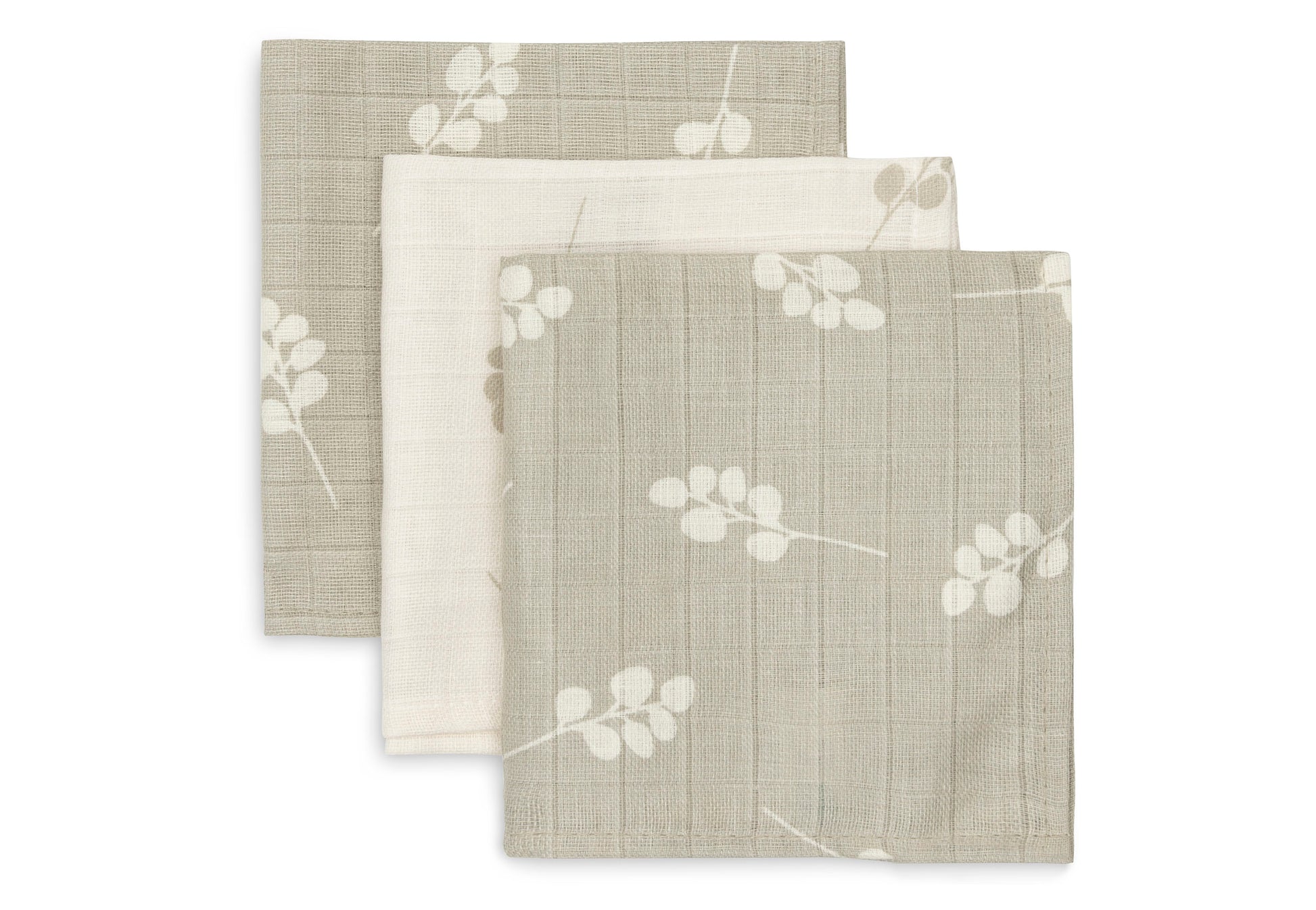 Jollein Jollein - Mouth Cloth Muslin - Twig Olive Green - 3 Pack - Pearls & Swines