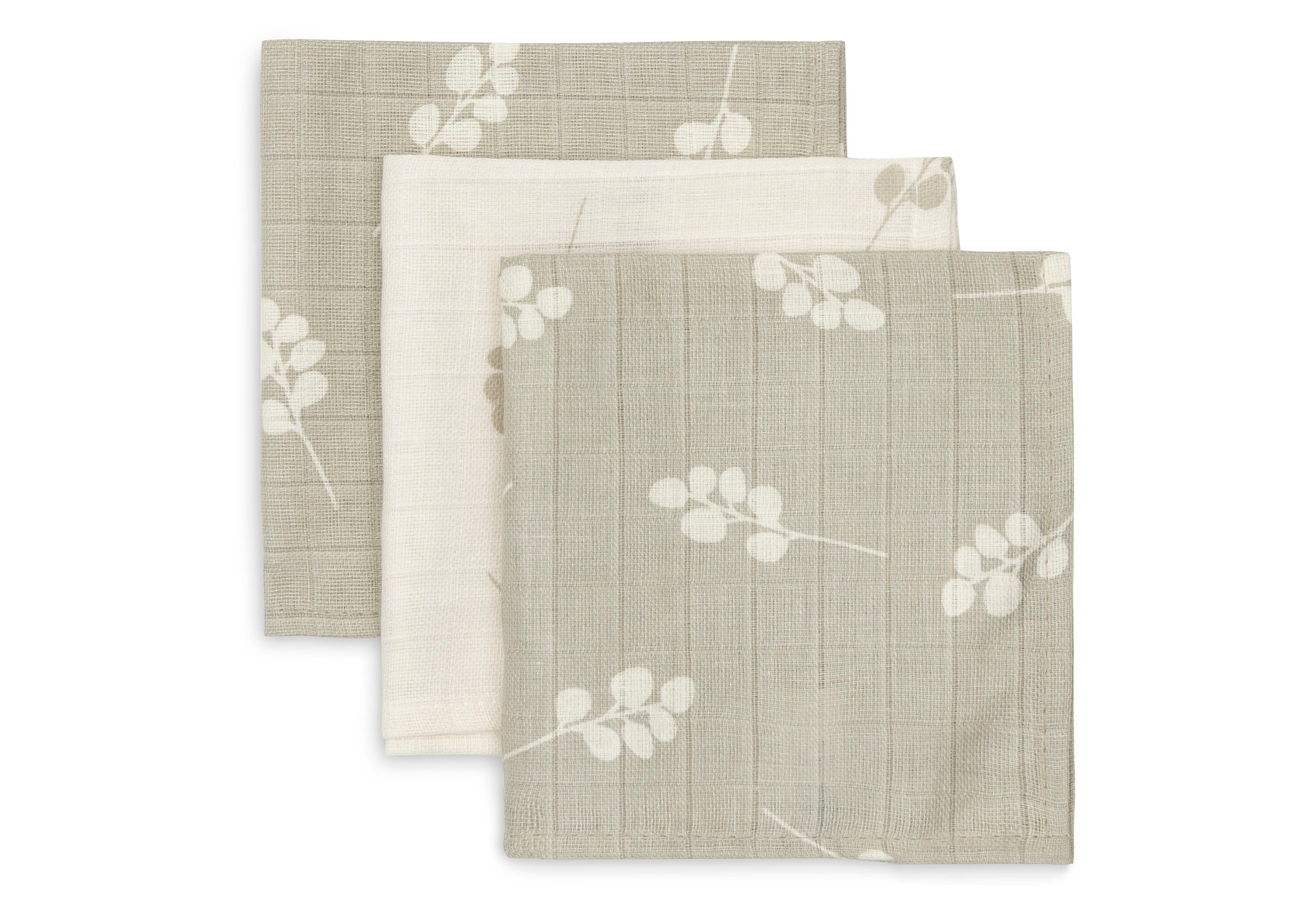 Jollein Jollein - Mouth Cloth Muslin - Twig Olive Green - 3 Pack - Pearls & Swines