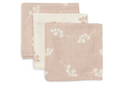 Jollein Jollein - Mouth Cloth Muslin - Twig Wild Rose - 3 Pack - Pearls & Swines