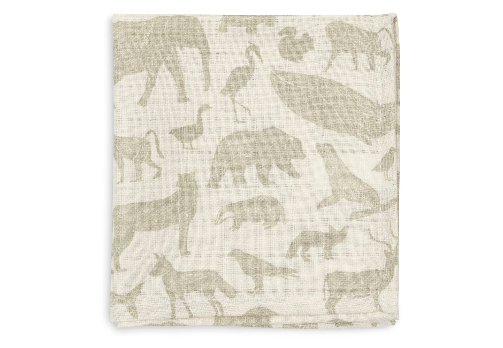 Jollein Jollein - Mouth Cloth Muslin - Animals Olive Green - 3 Pack - Pearls & Swines