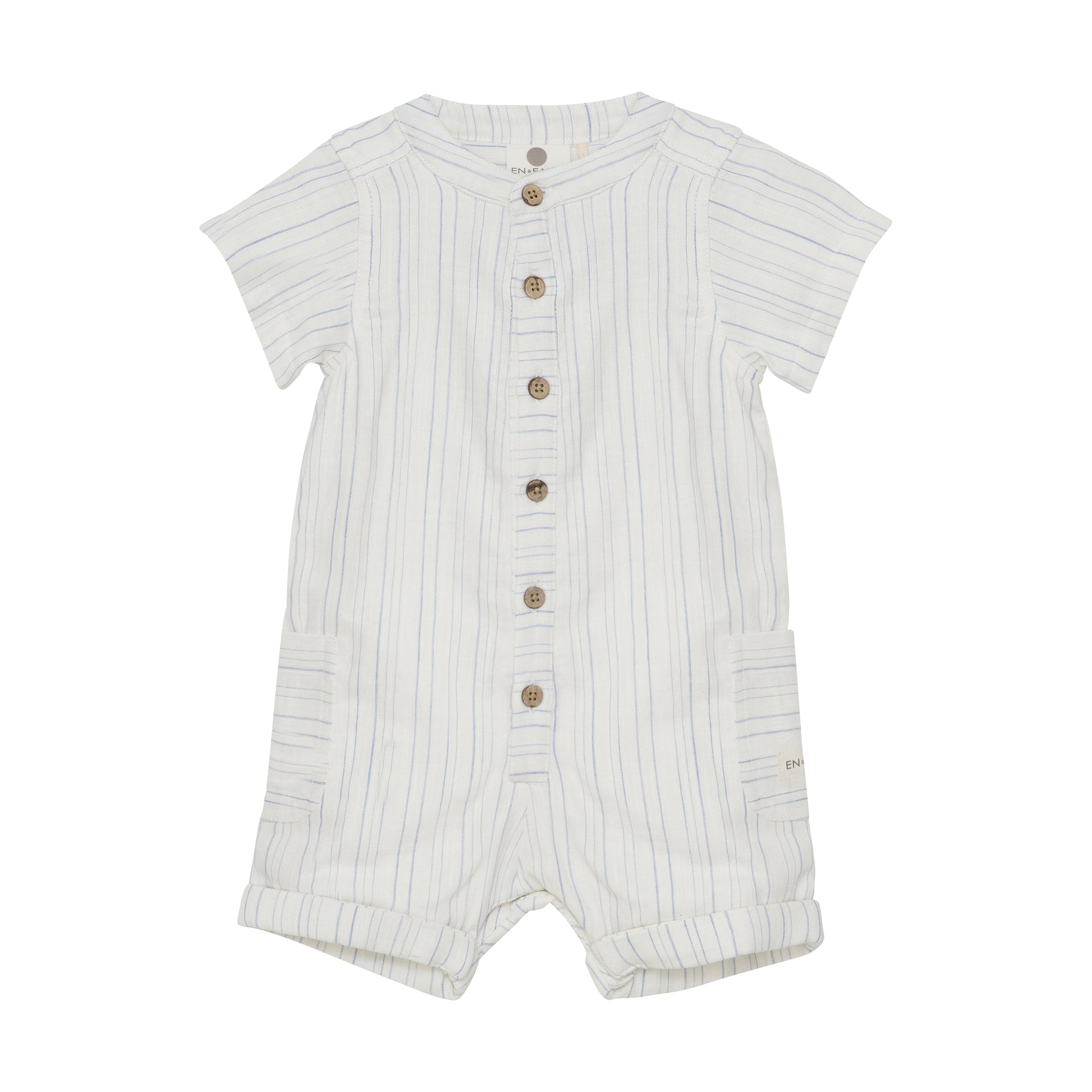 Enfant Enfant - Palysuit Muslin Stripe - Citadel - Pearls & Swines