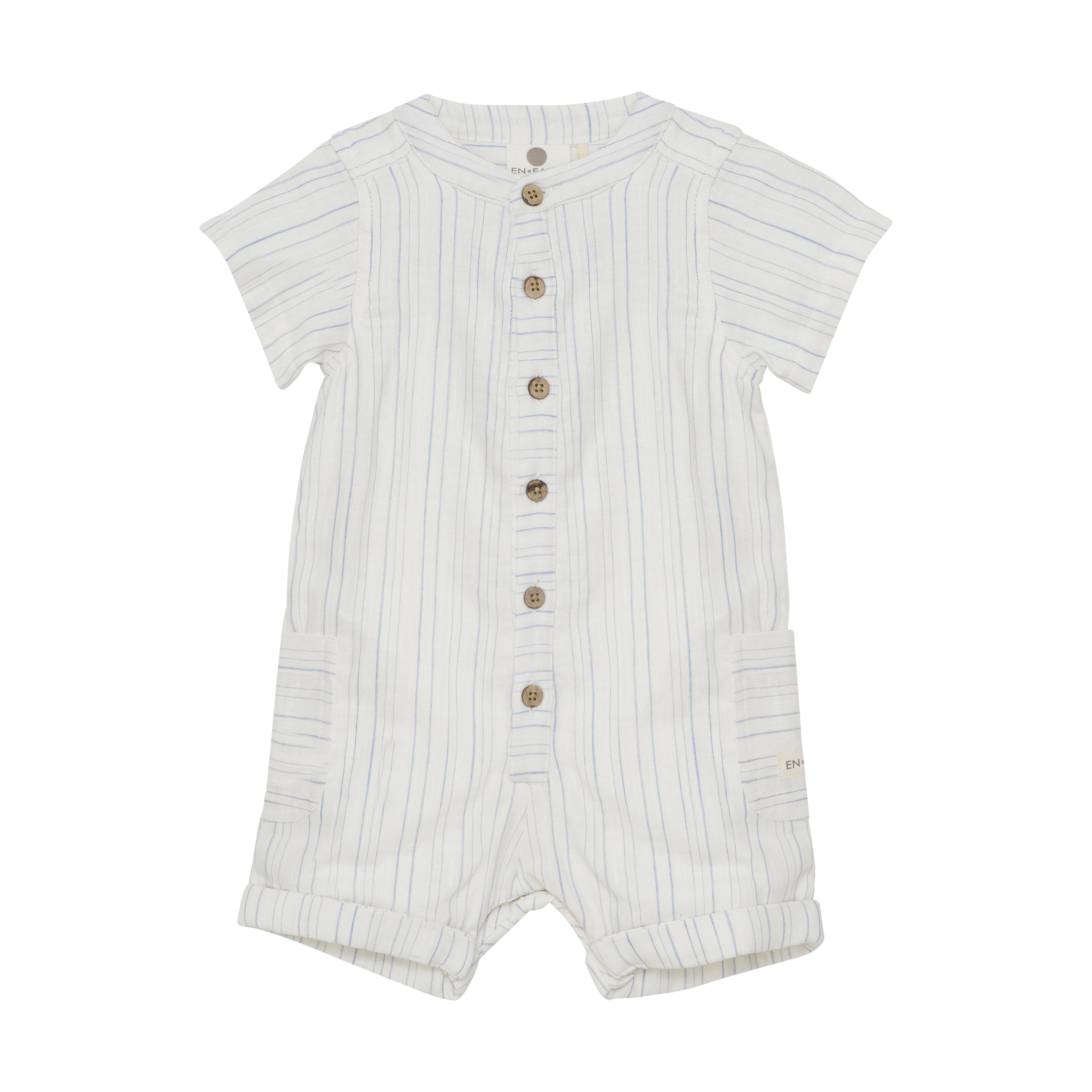 Enfant Enfant - Palysuit Muslin Stripe - Citadel - Pearls & Swines