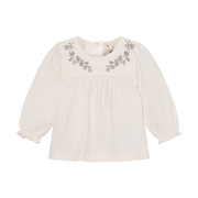 Enfant Enfant - Newborn Tunic SS Embroidery - Eggnog - Pearls & Swines