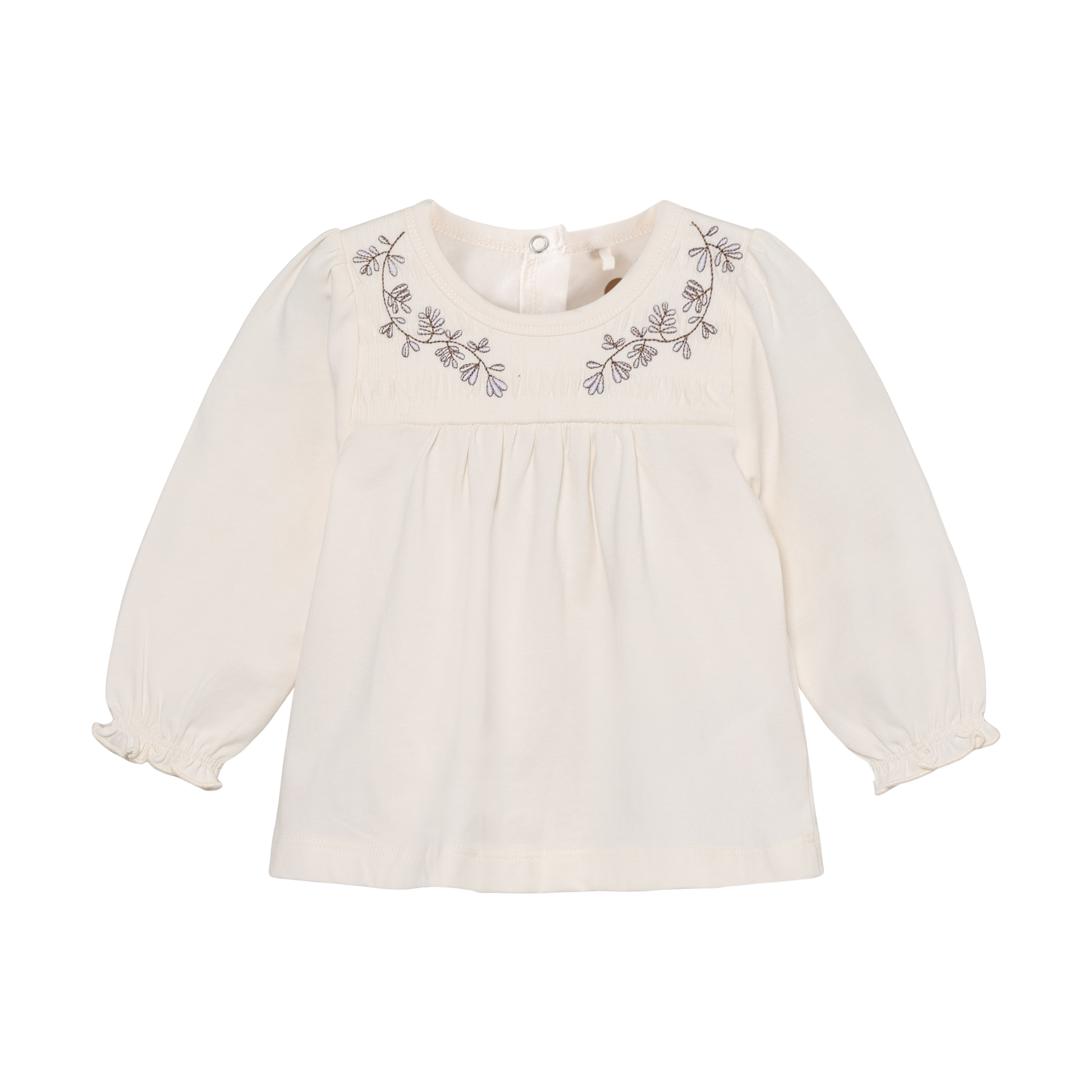Enfant Enfant - Newborn Tunic SS Embroidery - Eggnog - Pearls & Swines