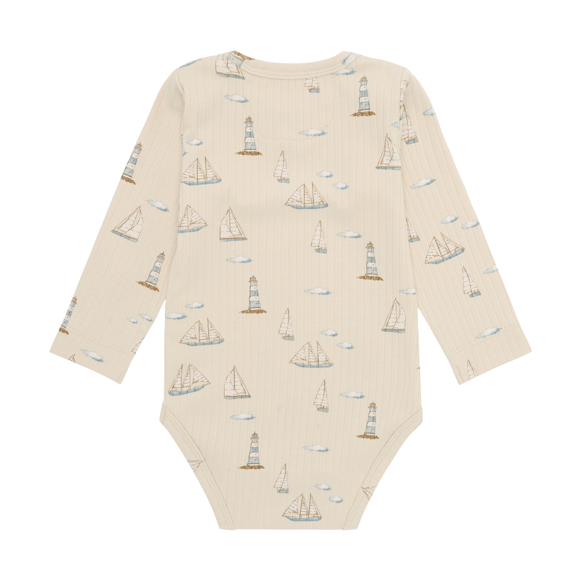 Enfant Enfant - Newborn Body LS Rib AOP - Fog - Pearls & Swines