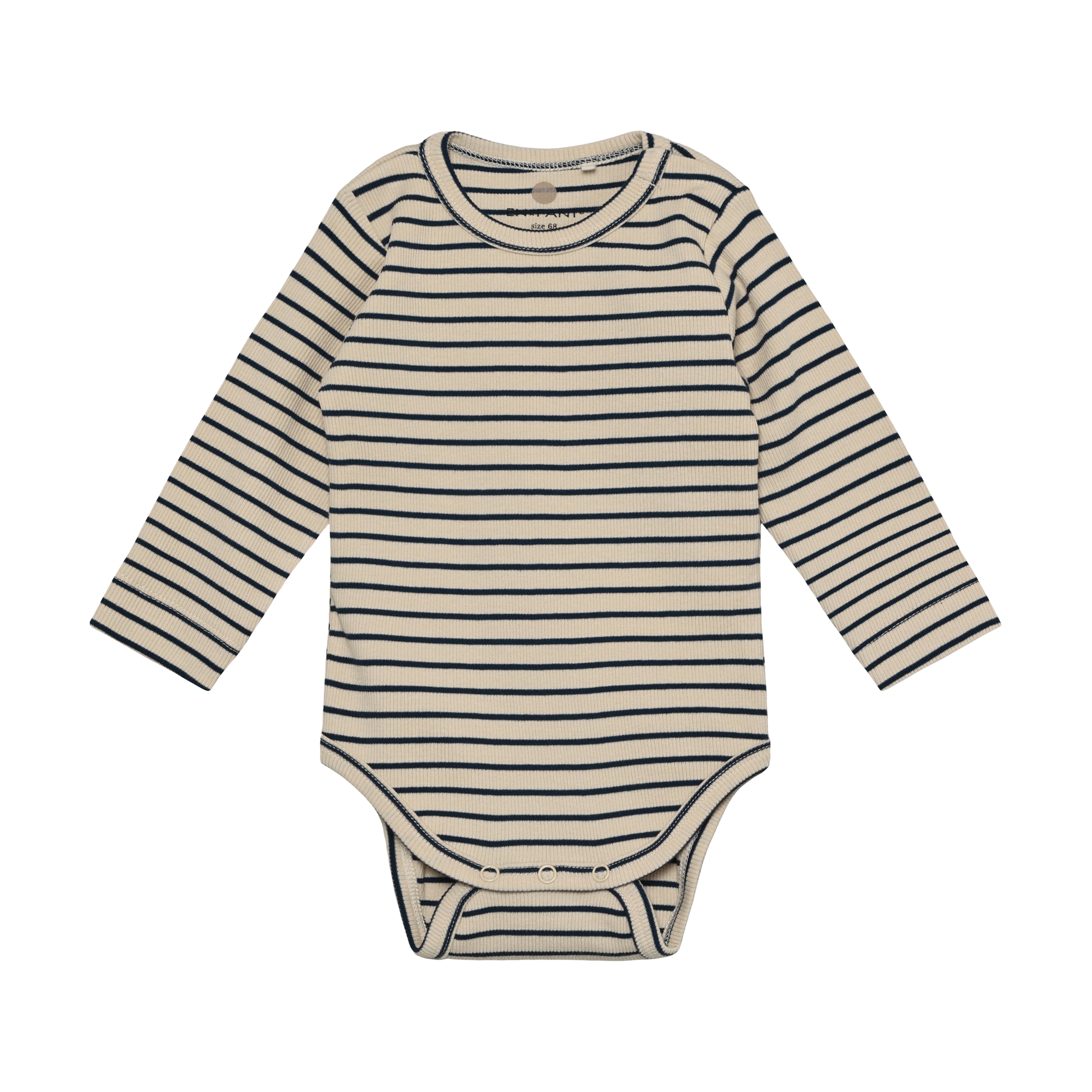 Enfant Enfant - Newborn Body LS Rib Stripe - Medieval Blue - Pearls & Swines