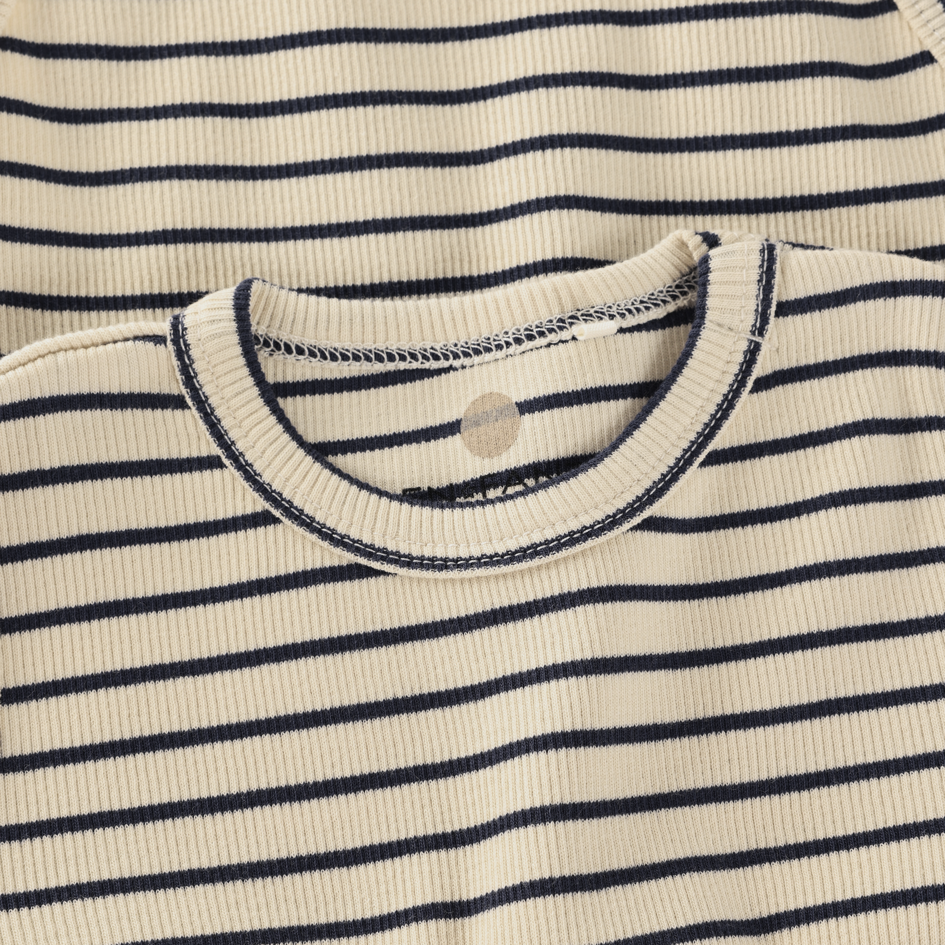 Enfant Enfant - Newborn Body LS Rib Stripe - Medieval Blue - Pearls & Swines