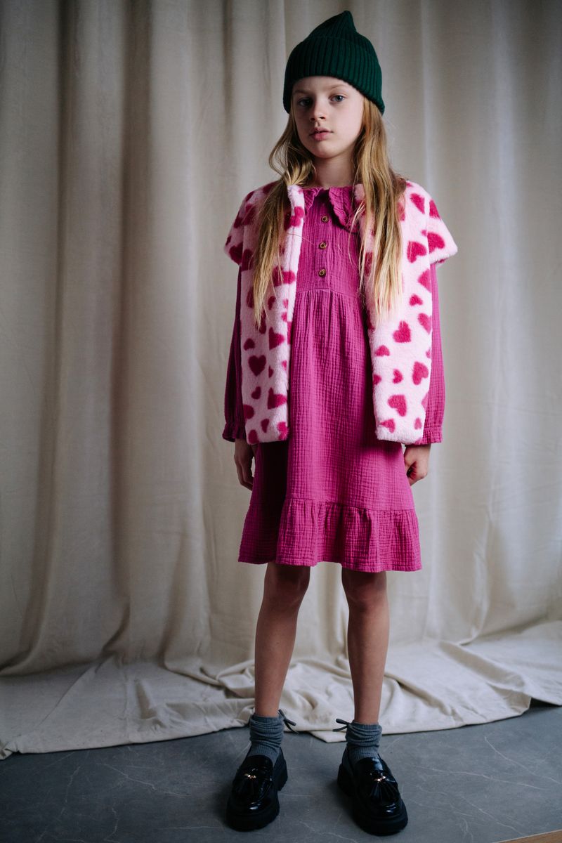 Daily Brat Daily Brat - Heart Crush Teddy Vest - Soft Pink - Pearls & Swines