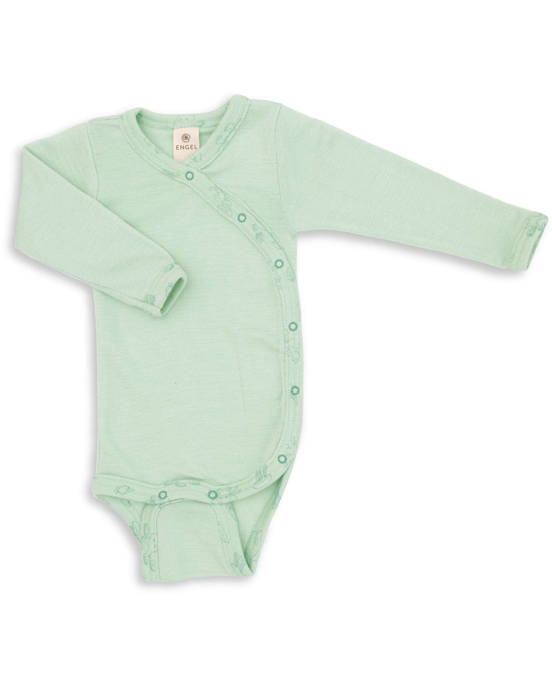 Engel Natur Engel Natur - Baby Body GOTS - Long sleeved - Pastel mint - Pearls & Swines