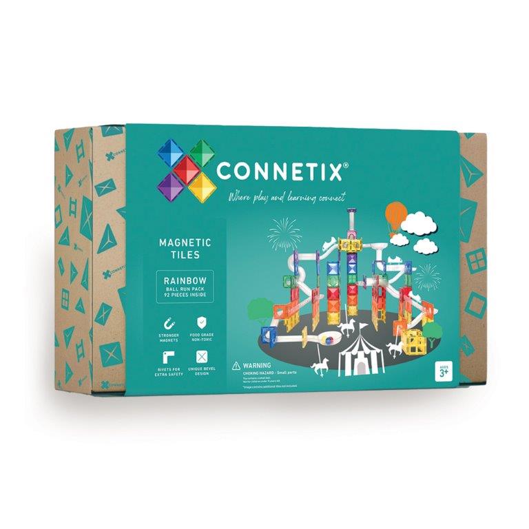 Connetix Tiles Connetix Tiles - Rainbow Ball Run - Pack 92 pc - Pearls & Swines