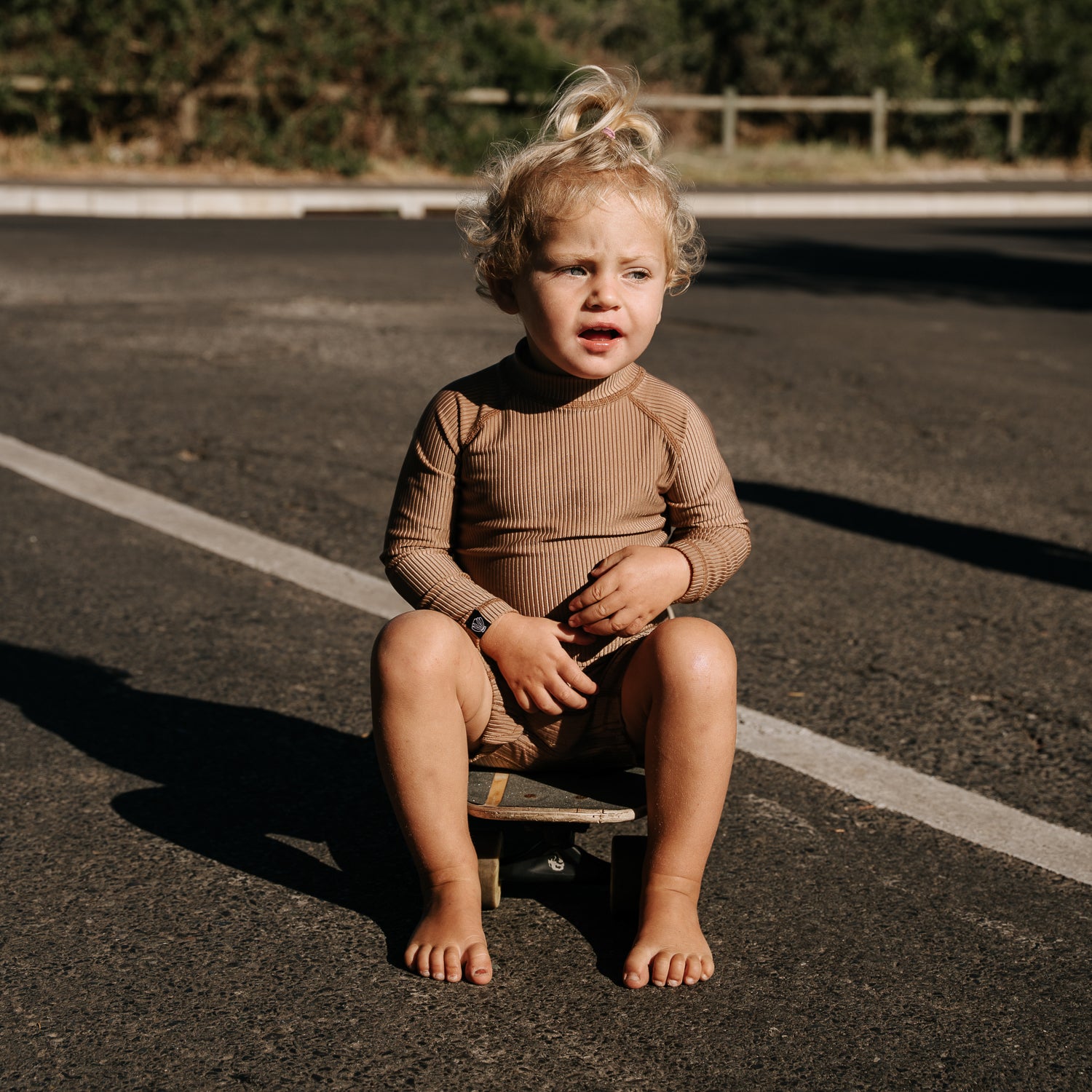 Beach &amp; Bandits Beach & Bandits - Chocolate Ribbed - Baby Suit - Pearls & Swines